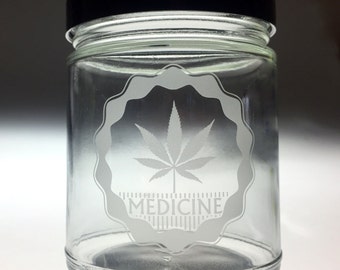 Geneeskunde kunst Stash jar, maryjane, marihuana, onkruid, marihuana jar, marihuana container, onkruid jar, marihuana cadeau, aangepaste marihuana pot,