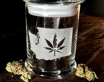 Washington State marihuana Stash jar, onkruid jar, onkruid container, maryjane, onkruid, marihuana jar, marihuana container, aangepaste marihuana jar