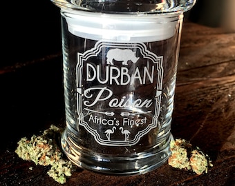 Durban Poison marihuana Stash jar, onkruid jar, onkruid container, maryjane, onkruid, marihuana jar, marihuana container, aangepaste marihuana jar