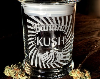 Banana Kush marihuana stash jar, wiet jar, wiet container, Annick, Weed, marihuana jar, marihuana container, aangepaste marihuana jar,