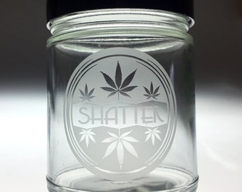 Gepersonaliseerde zes blad aangepast Stash jar, maryjane, marihuana, onkruid, marihuana jar, marihuana container, onkruid jar, marihuana cadeau