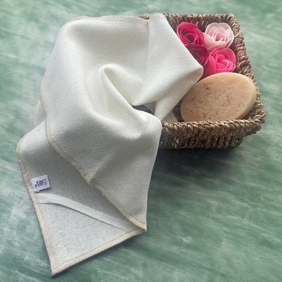 Raw Silk Washcloth: Hypoallergenic, Natural Exfoliating cloth for Senstive Skin, Eco-Friendly, Luxury Skincare gift