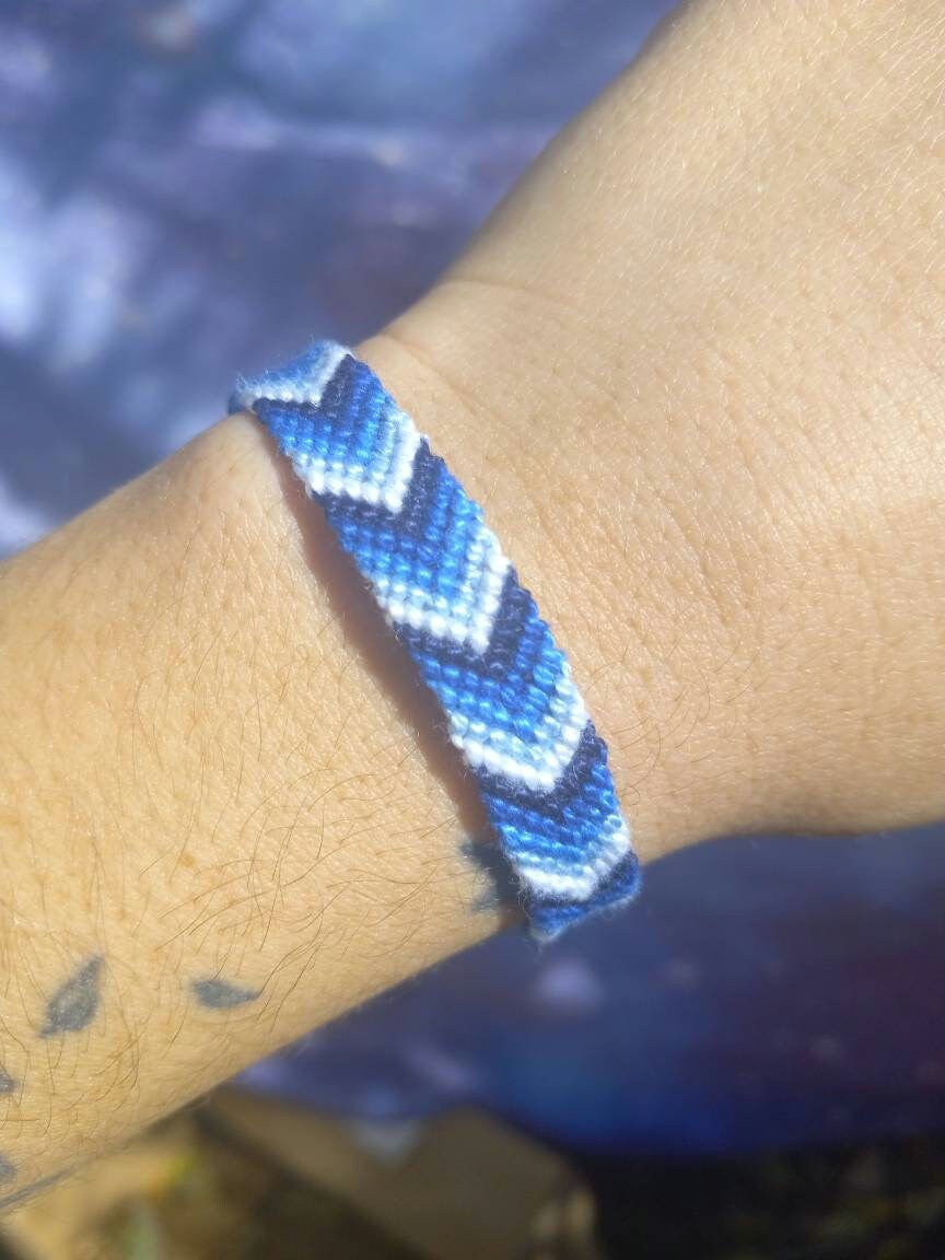 Blue Gradient Chevron Friendship Bracelet Etsy Ireland