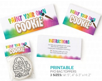 Regenbogen PYO Cookie Bag Toppers