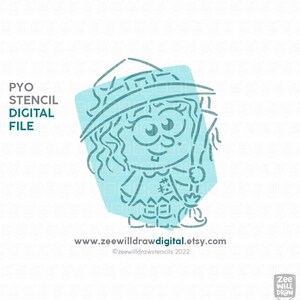 Witch PYO Stencil file - DIGITAL DOWNLOAD