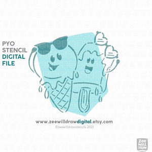 Ice cream and Ice lolly PYO stencil file - INSTANT DOWNLOAD