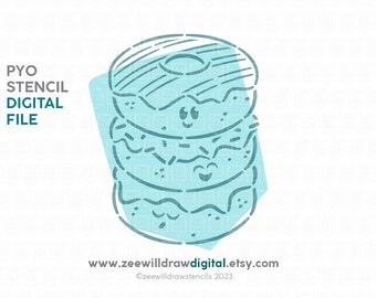 Donuts PYO stencil file - INSTANT DOWNLOAD