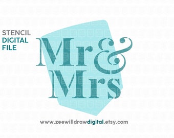 Mr and Mrs Stencil FILE - DIGITAL DOWNLOAD