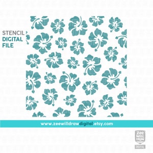 Hibiscus Stencil FILE, DIGITAL DOWNLOAD