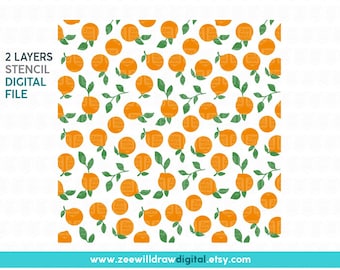 Orange Muster Schablone DATEI, DIGITAL DOWNLOAD - 2 Schichten