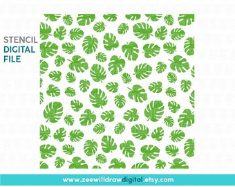 Tropical leaves stencil FILE, DIGITAL DOWNLOAD