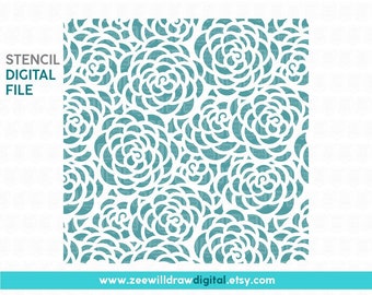 Dahlias Stencil FILE, DIGITAL DOWNLOAD