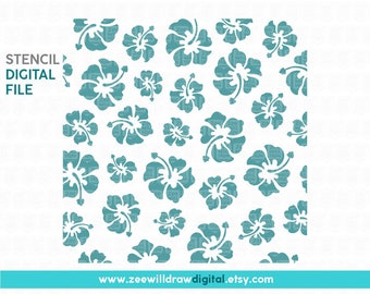 Hibiscus Stencil FILE, DIGITAL DOWNLOAD