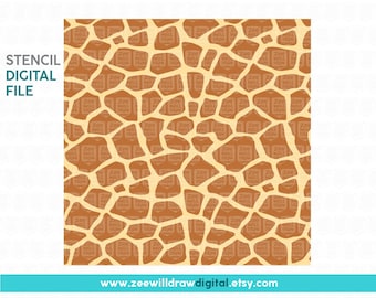 Giraffe print stencil FILE, DIGITAL DOWNLOAD