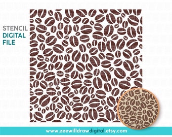 Coffee beans stencil FILE - DIGITAL DOWNLOAD