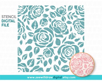 Roses Stencil FILE, DIGITAL DOWNLOAD