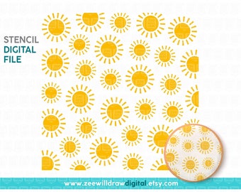 Sun scatter Stencil FILE, DIGITAL DOWNLOAD