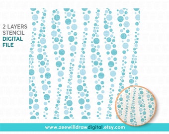 Bubbles Stencil FILE, DIGITAL DOWNLOAD - 2 layers