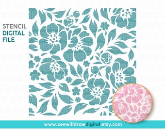 Pfingstrose Schablone DATEI, DIGITAL DOWNLOAD