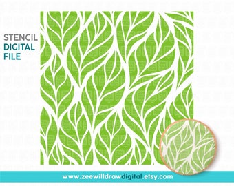Leaves Stencil FILE, DIGITAL DOWNLOAD