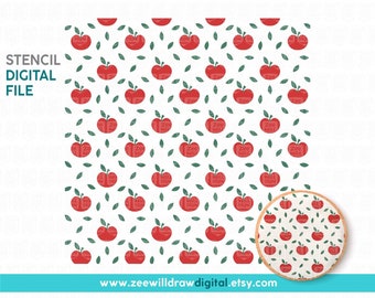 Apples Stencil FILE, DIGITAL DOWNLOAD - 2 layers
