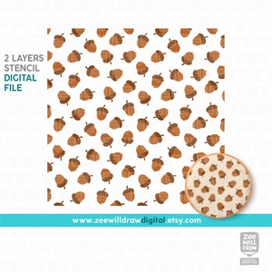 Acorn Stencil FILE, DIGITAL DOWNLOAD - 2 layers