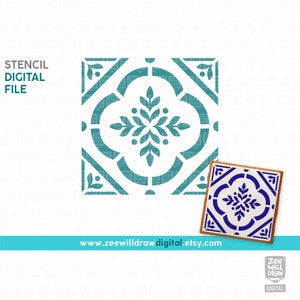 Portugese tegel Stencil BESTAND, DIGITALE DOWNLOAD
