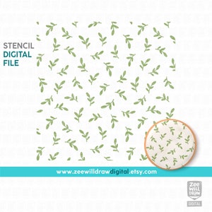 Delicate leaf Stencil FILE, DIGITAL DOWNLOAD