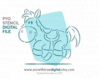 Horse PYO Stencil file - INSTANT DOWNLOAD
