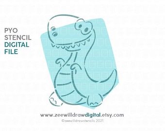 Dinosaur PYO Stencil file - INSTANT DOWNLOAD