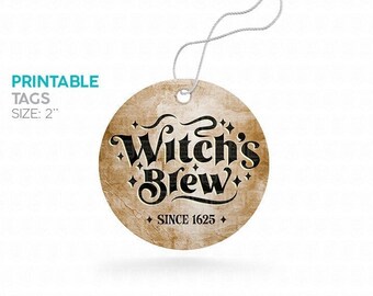 Witch's Brew, Halloween printable Gift Tags