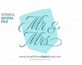 Mr & Mrs Stencil FILE - DIGITAL DOWNLOAD