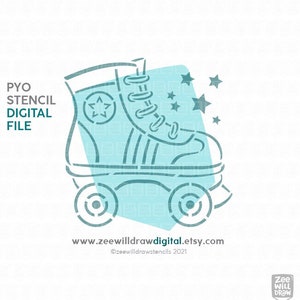 Roller skate PYO stencil file - INSTANT DOWNLOAD