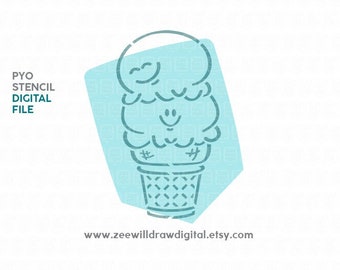 Ice cream PYO Stencil FILE