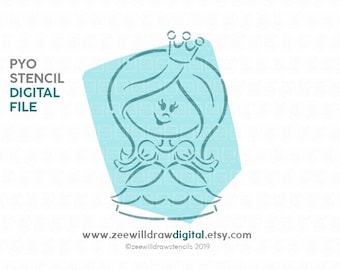 Princess PYO Stencil file - INSTANT DOWNLOAD