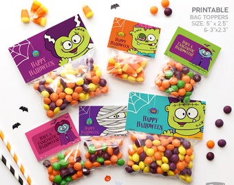 Halloween bag toppers, PRINTABLE, Instant download