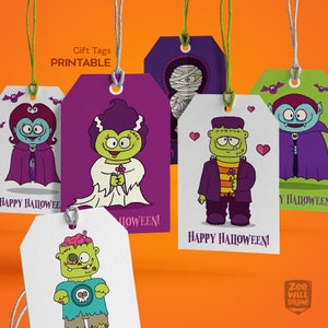 Halloween Gift Tags, PRINTABLE, instant download