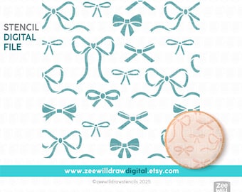 Bow pattern Stencil FILE, DIGITAL DOWNLOAD