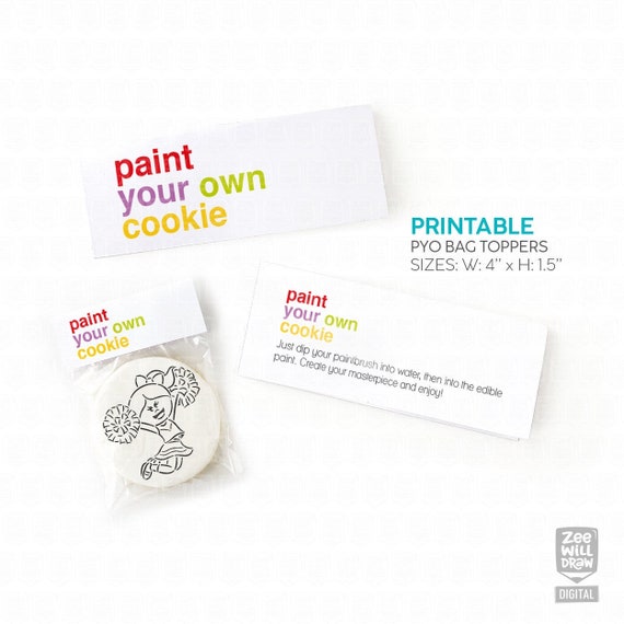 Paint Your Own Cookie Printable Bag Topper - Etsy