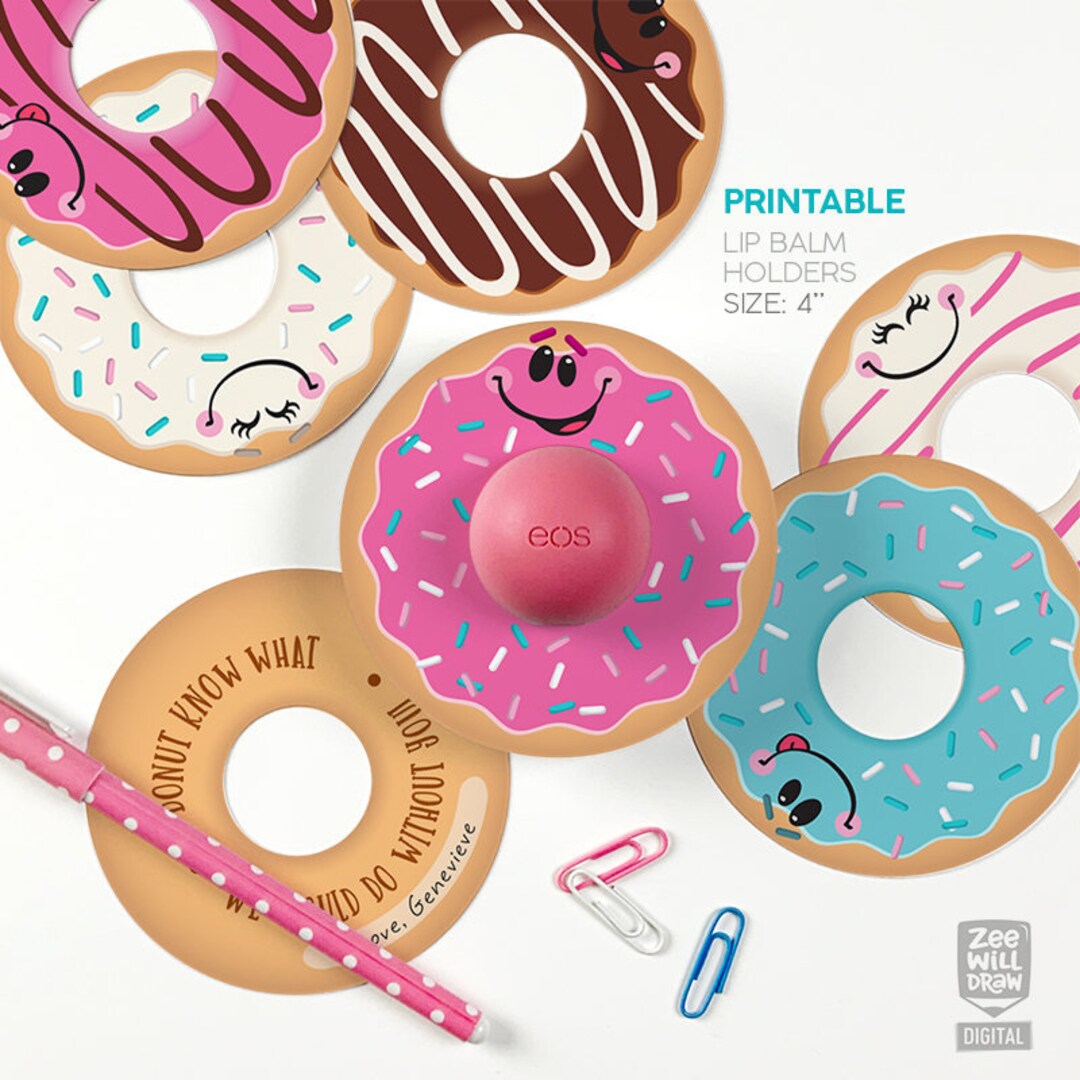 Donut Eos Lip Balm Holder - PRINTABLE - Etsy