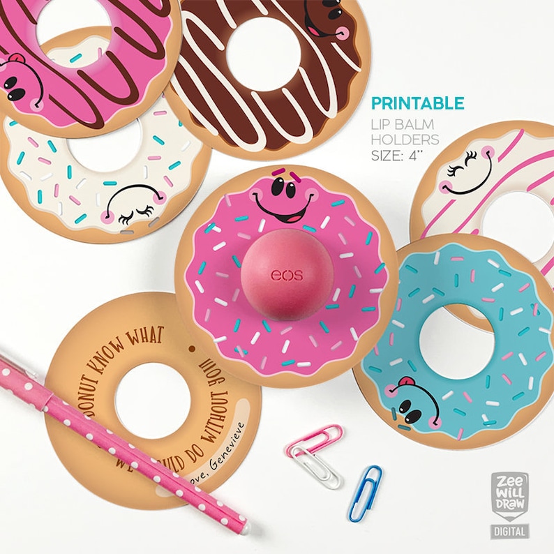 Donut Eos Lip Balm Holder PRINTABLE Etsy UK