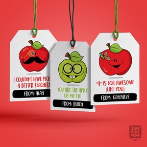 Apple Back to School Gift Tags, Apple Gift Tags, Teacher Gift Tags ...