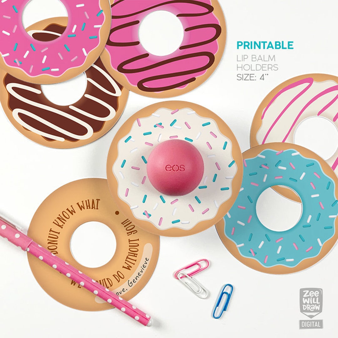 Donut Eos Lip Balm Holder 2- PRINTABLE - Etsy