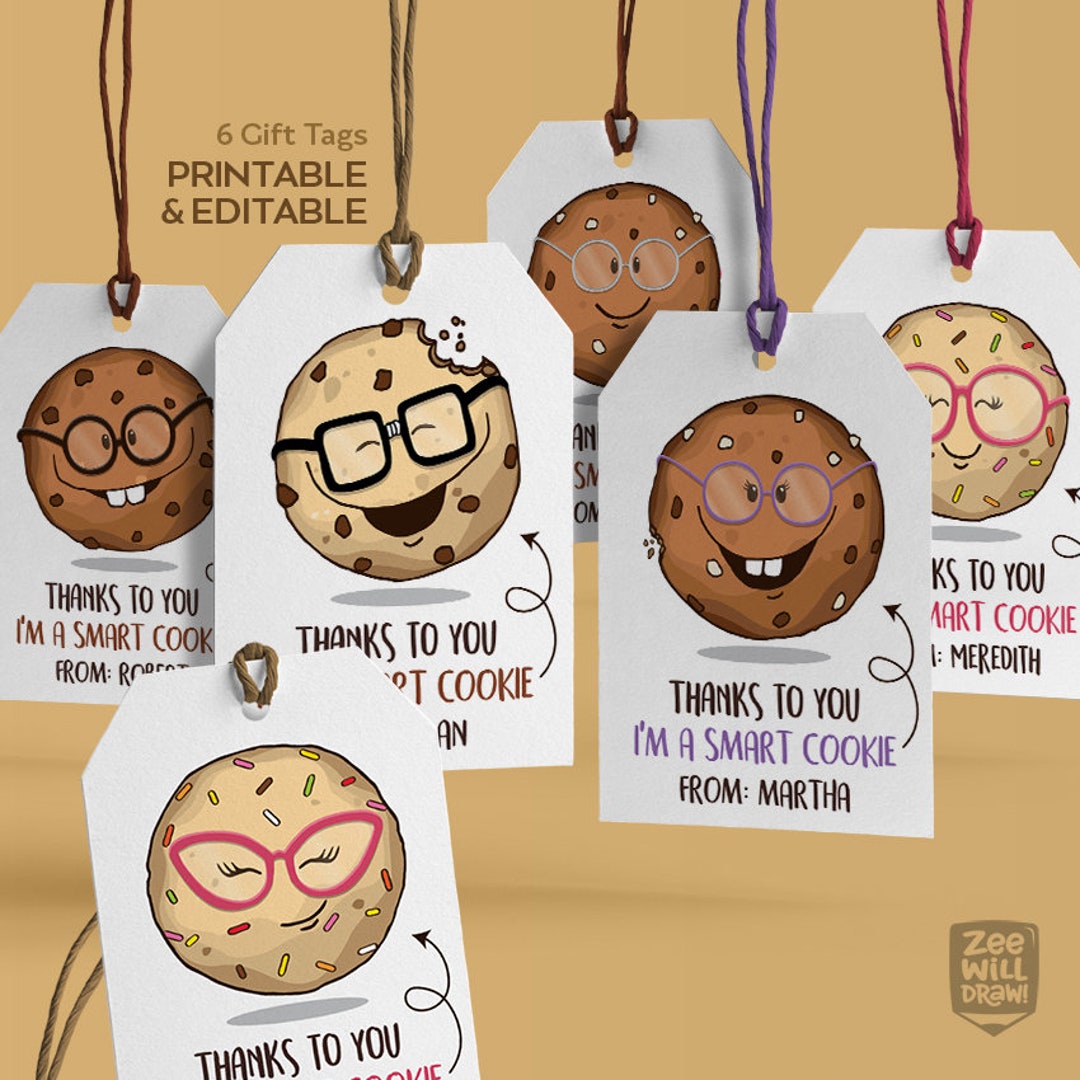Smart Cookie Tags - Printable and Editable File - Etsy
