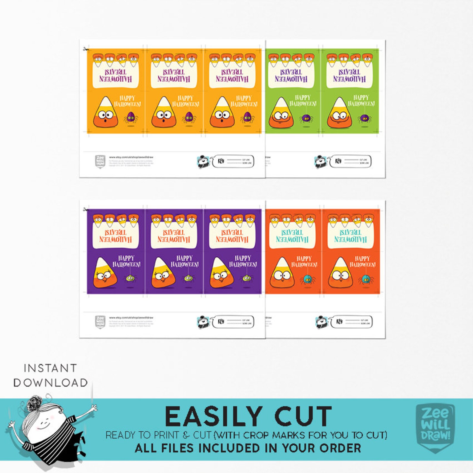 Halloween Bag Topper, PRINTABLE, Instant Download - Etsy