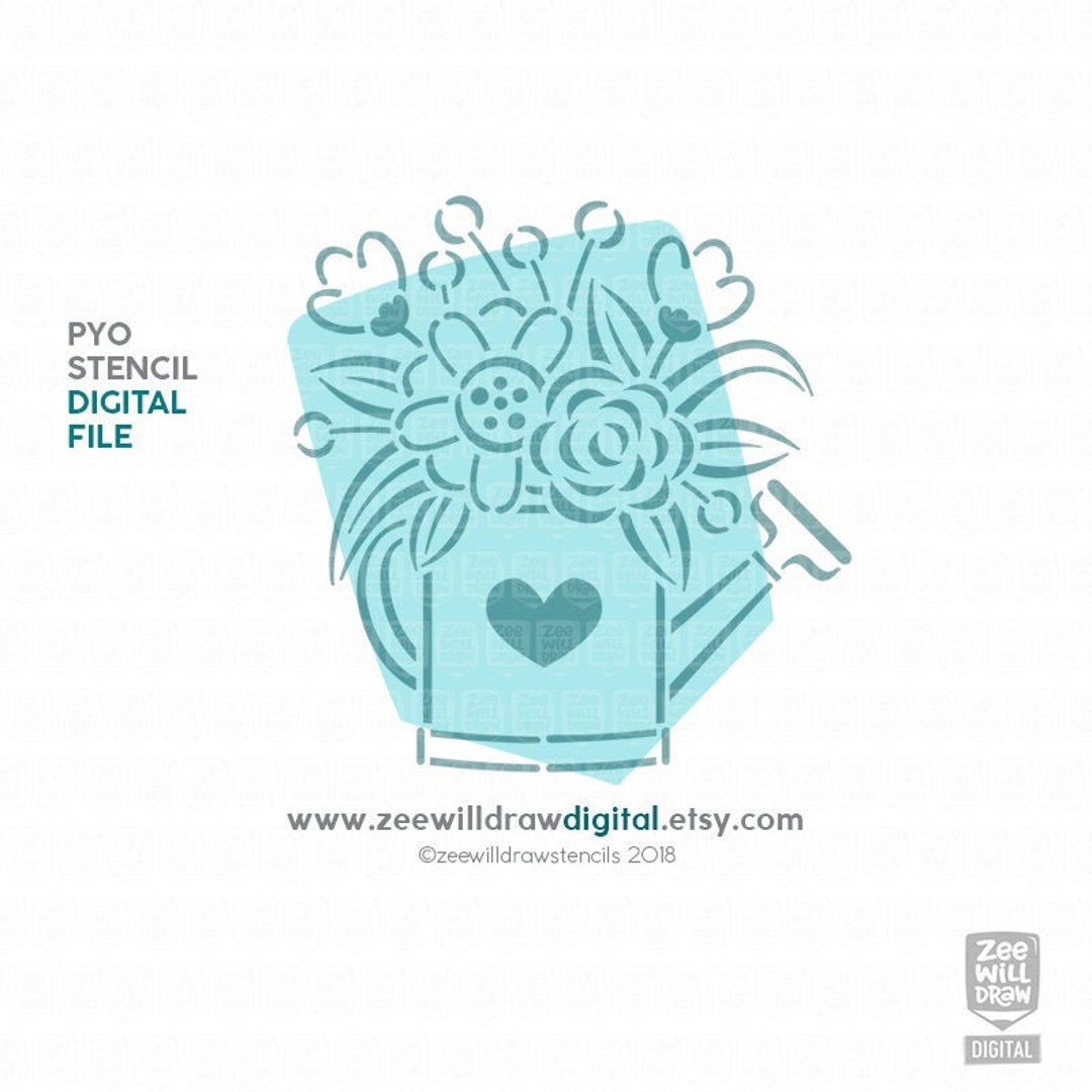 PYO Stencil FILE - Watering Can by Zee Will Draw - Etsy