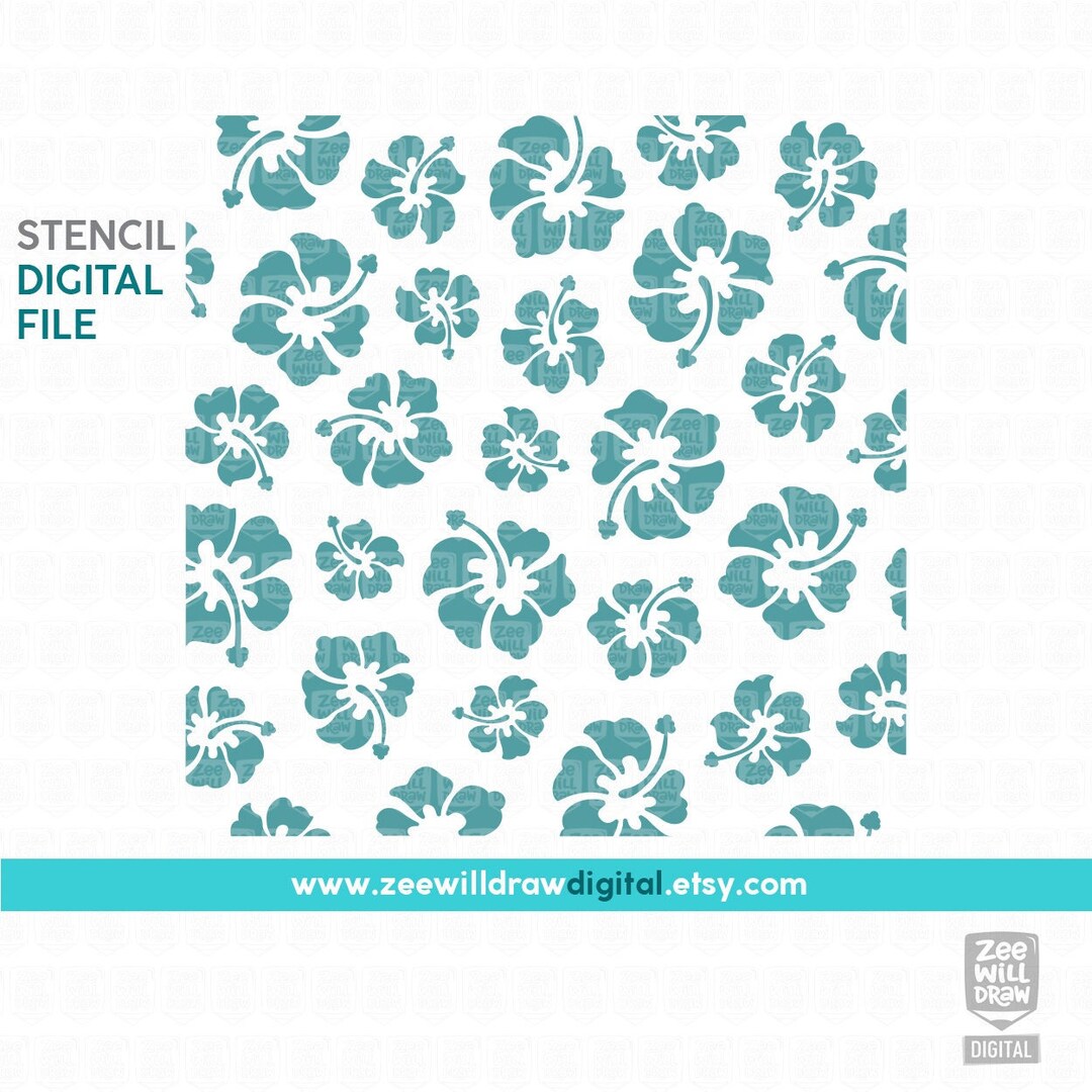 Hibiscus Stencil FILE, DIGITAL DOWNLOAD - Etsy