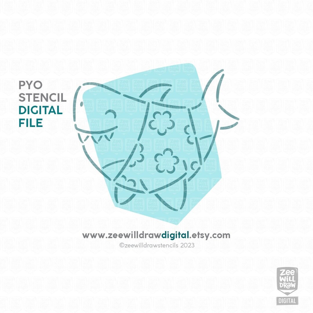 Hawaiian Shark PYO Stencil File - INSTANT DOWNLOAD - Etsy