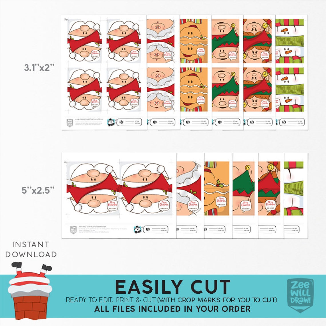 Christmas Bag Topper PRINTABLE - Etsy