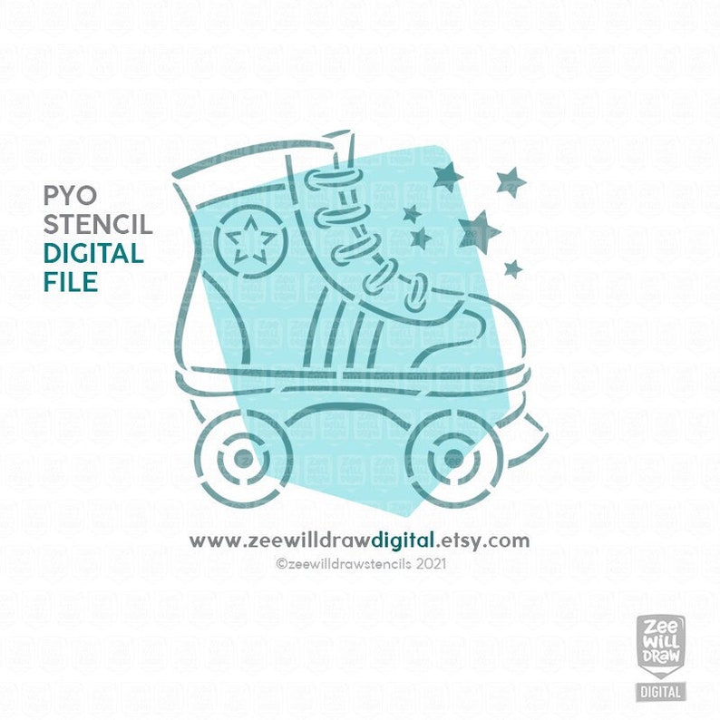 Roller Skate PYO Stencil File - INSTANT DOWNLOAD - Etsy